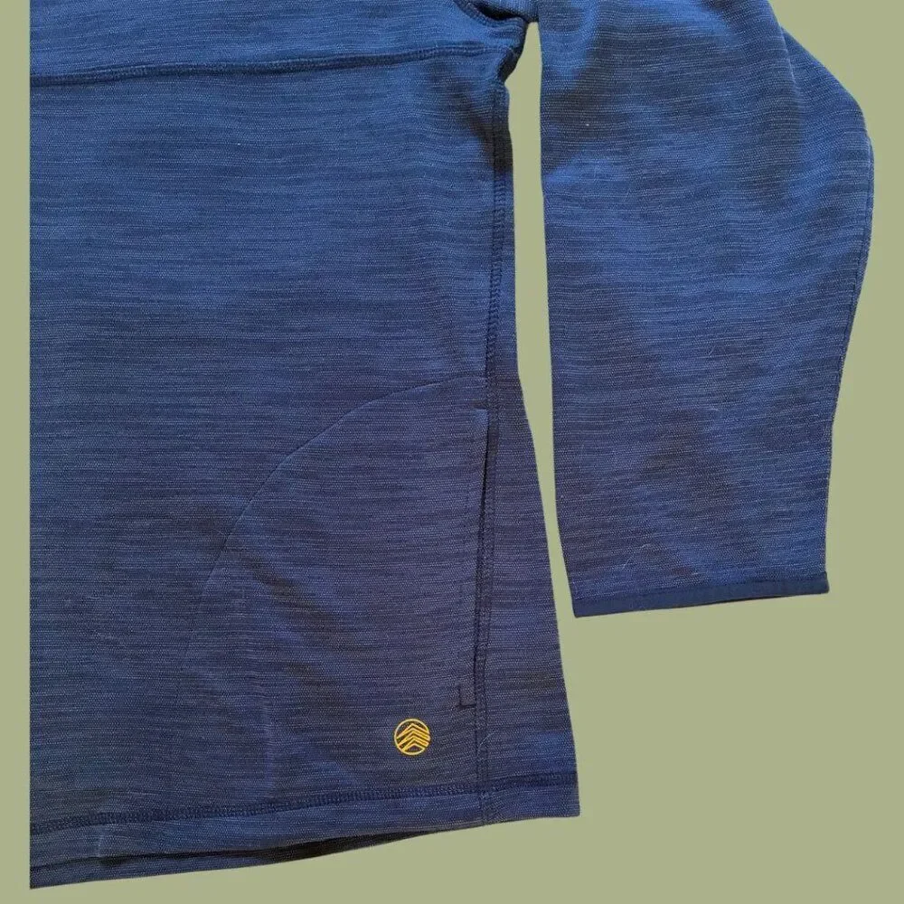 NWOT Solaris Navy/Blue Heather Men's Mock Collar Pullover w/zipper XL